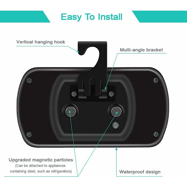 Digital kylskåpstermometer, vattentät frys termometer med krok Lätt att läsa LCD-skärm Max/Min inspelningsfunktion - 2-pack