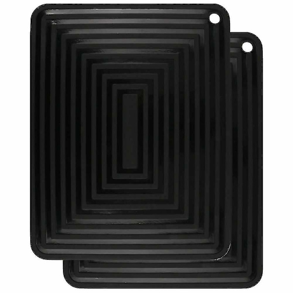 2-pack, silikonunderlägg/varma dynor, grytunderlägg, 9\"x12\" halkfri (svart)