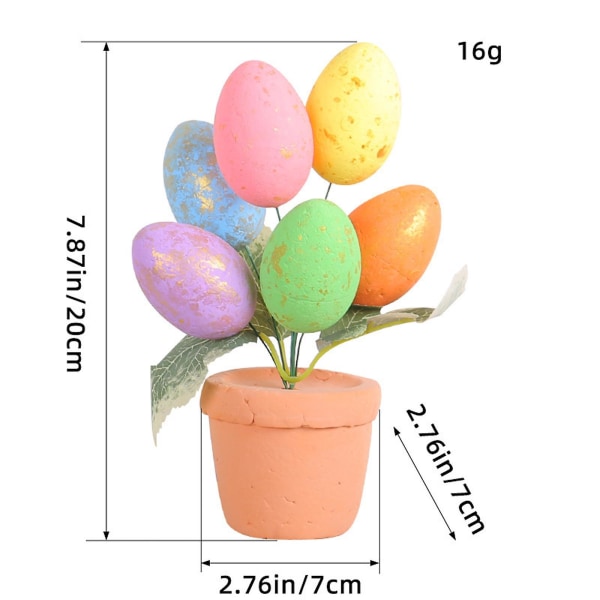 Påsk 17cm påskägg kruka fläckar ägg blomkruka utomhus gård påsk dekoration（A）