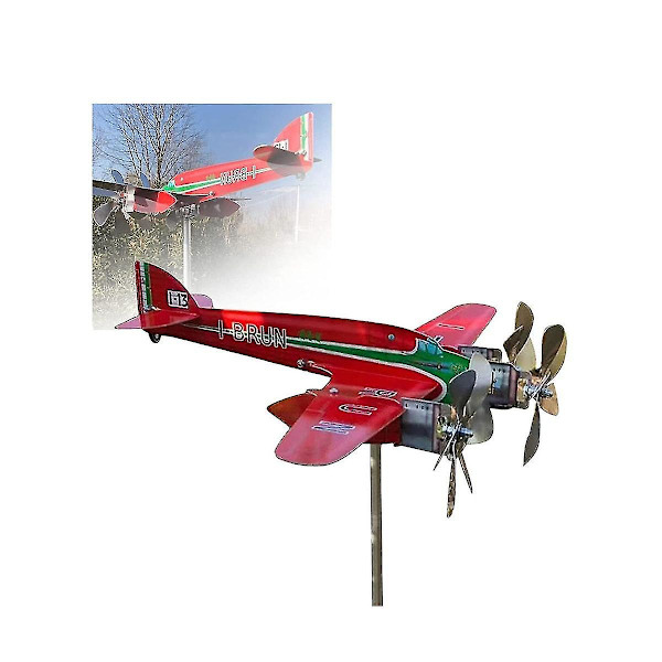 J3 Flyvemaskine Vejrhane, Sm 79 Sparviero 3d Flyvemaskine Vejrhane, Håndlavet Flyvemaskine Vind Spinner（Som Vist）