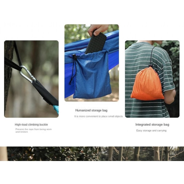 Vildmarkshängmatta, lätt, 1 person bärbar hängmatta för camping, vandring, backpacking, resor, semester, utomhus inomhus (lila)