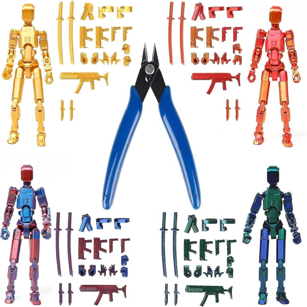 T13 Action Figure, Titan 13 3D Printed Action Figure, Lucky 13 Action Figure, Nova 13 Action Figure Dummy 13 Action Figure（4 Pack）
