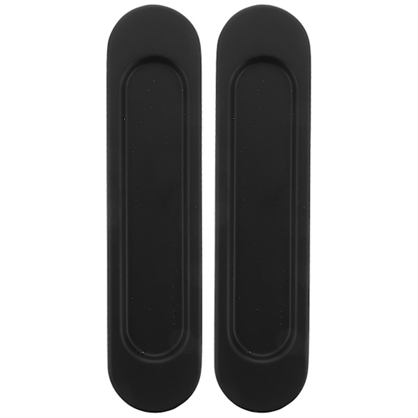 2 kpl:n ovaalin muotoinen liukuvan oven kahva, liukuvan aitto-oven kahva, metallinen liukuvan oven kahva (14,5 x 3,4 x 0,5 cm, musta)