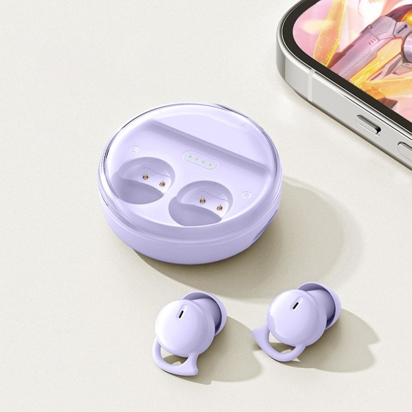 Sömnpluggar Trådlösa Bluetooth-headset Bluetooth 5.3 Mini In Ear Dubbla Mikrofon Bärbara Hörlurar För Att Sova（Lila）