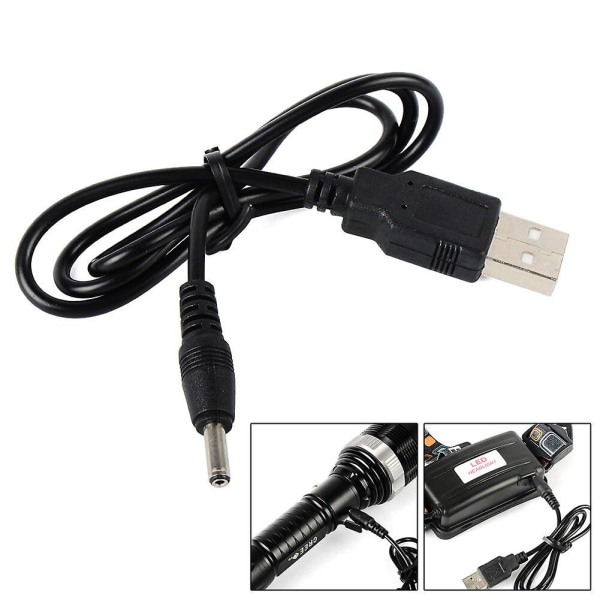DIY mobil strøm- og lommelygteoplader USB-kabelledning med 3,5 mm indgang og 5V udgang, kompatibel med forskellige enheder