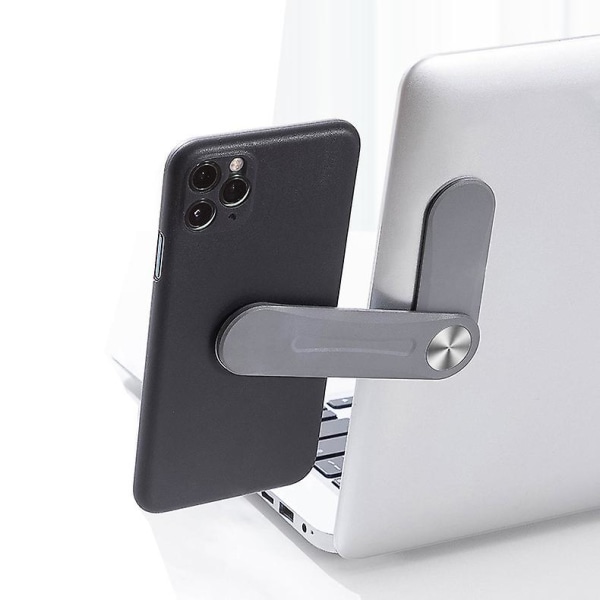 Bärbar telefonhållare, magnetiskt justerbar förlängningsstativ för bärbar datorskärm - Mobiltelefonhållare för förbättrad effektivitet (mörkgrå)