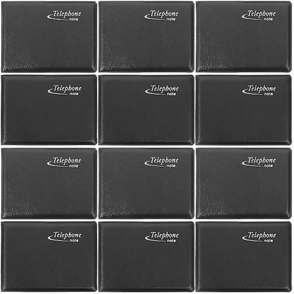 12-pak lille adressebog lomme telefonnummer notesblok lille telefon adresse notesbog (7.50X6.00X1.00CM, sort)