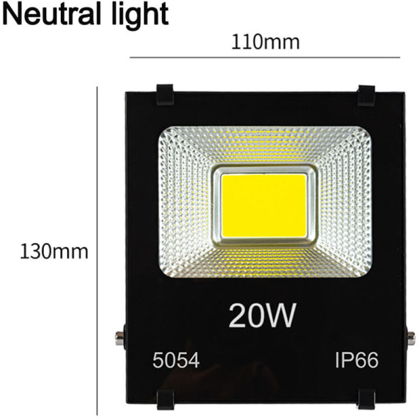 30/20/50W LED-strålkastare för utomhusbruk Vattentät Ljusstark Utomhuslampa Energisparande Arbetslampa Neutral ljus 20w