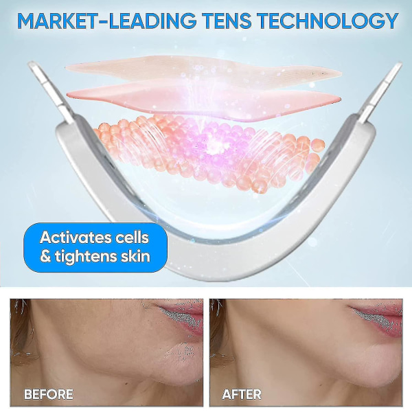 Dobbelthage Reducer Maskine, Ems Ansigtsløftningsmaskine, Elektrisk V-face Shaping Beauty Belt, Fastgørende Ansigtsmassager OZv