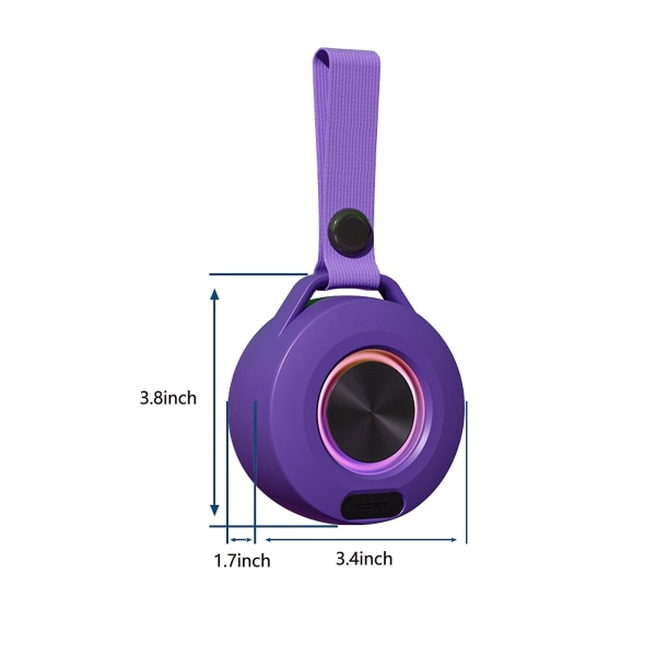 Bärbar trådlös Bluetooth-högtalare Bärbar högtalare med färgad Bluetooth 5.0 Special Holiday Gift（Lila）