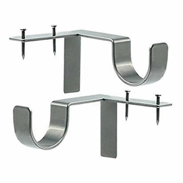 Brakettholder for gardinstenger, enkel krok, tapp høyre vindusramme stang 2/4/6stk（2stk）