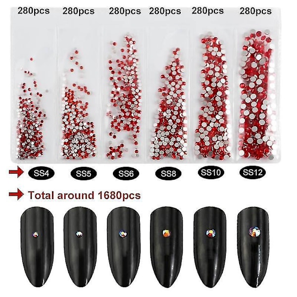Aurum Multi size Glasstenar för nagelkonst, telefonfodral, kläddekorationer