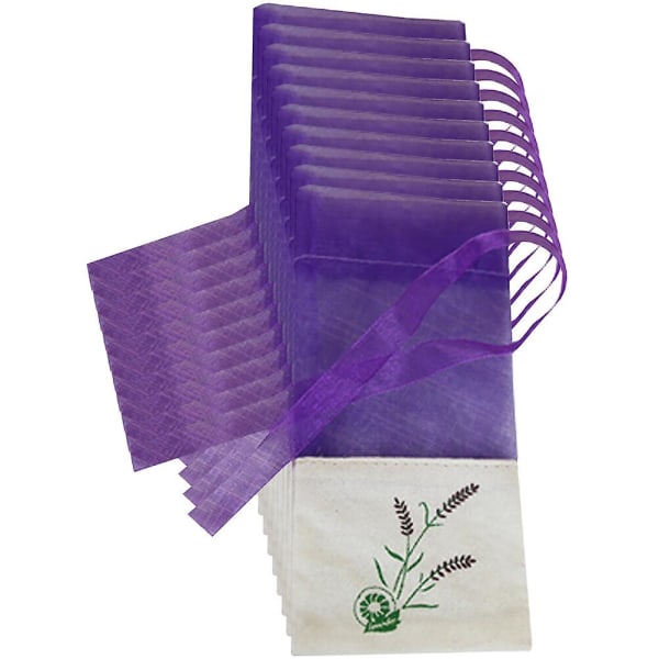 10 decorative sachet empty sachet packaging lavender bags (15X7.2X0.2CM, purple)