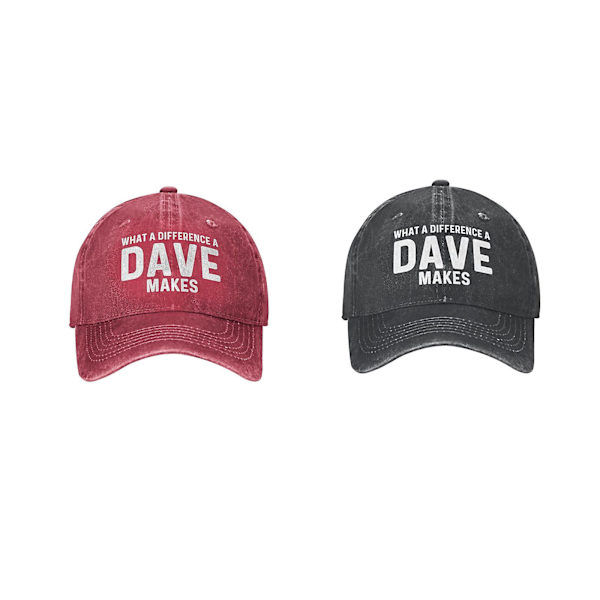 Vad en skillnad en Dave gör hatt för män pappa hatt med design hattar basebollkeps（röd）