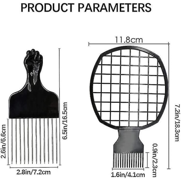 Hårsvampborste för tvinningar, 4 i 1 afro twist kam set, afro pick pik kam, coils vågigt hår, lockar dread afro hår lämplig för hem och frisör