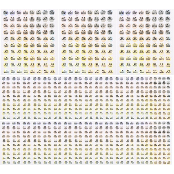 800 st självhäftande Qc Pass-etiketter Lagerkvalitetsetikett Inspektionstestdekal (1X1CM, som visas på bilden)