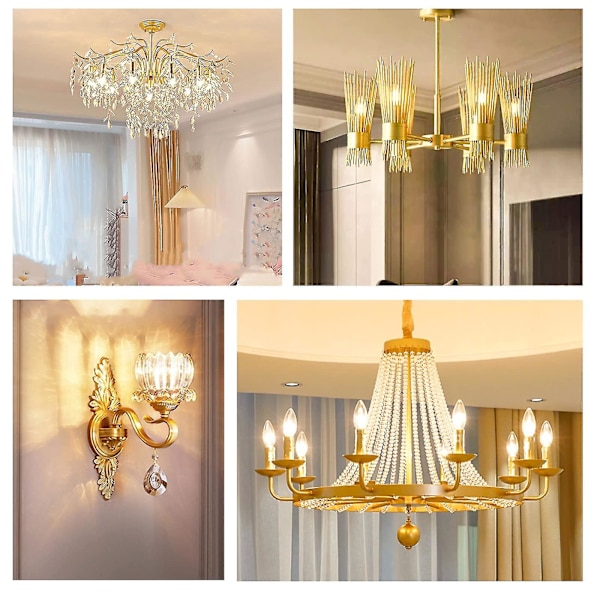 Glødelampe E14 60w 230v, E14 Flammepære, Dimbar Varm Hvit 2700k, 600lm, C35 Transparent Pære, For Lysekrone, Skrivebordslampe, 6-pakning