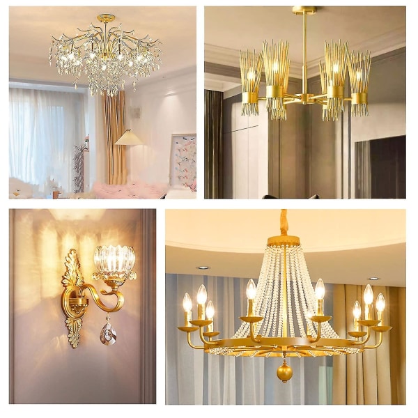 Glödlampa E14 60w 230v, E14 Flamlampa, Dimbar Varmvit 2700k, 600lm, C35 Transparent Glödlampa, För Kronljusstake, Bordslampa, 6-Pack