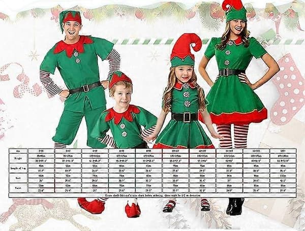 Julekostumer til børn Julekostumer Halloween-festmaskerade kostumer til piger 5 dele 2-18 år, 100 cm