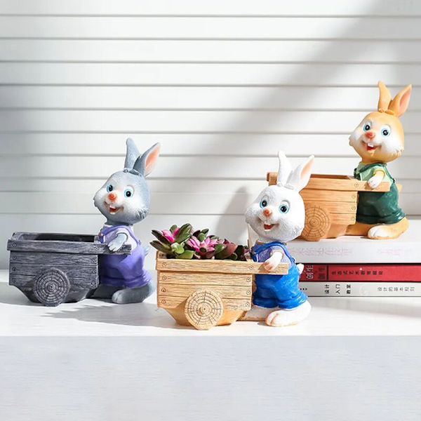 Praktiske og bærbare naturlige harpiks blomsterpotter, stue blomsterpotter-2
