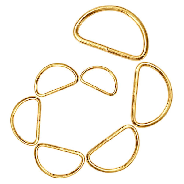 20 stk. Metal skulderstropper D-ringe Multifunktionstaskebåndsring Tilbehør til bagage, tøj, rygsækstropper (guld) (størrelse 1, guld)