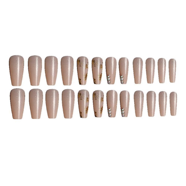 Stil 3 Konstgjorda Naglar Ren Färg Glansiga Falska Naglar Fulltäckande Nagelkonstset & Tillbehör