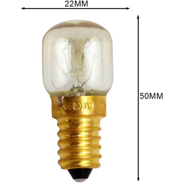 Sats med 10 SES E14 Gnome-lampor med bajonettfattning - Ugn/Mikrovågsugnslampor Temperaturbeständiga upp till 300°C - Nattlampor, E14 25.00W 240.00V