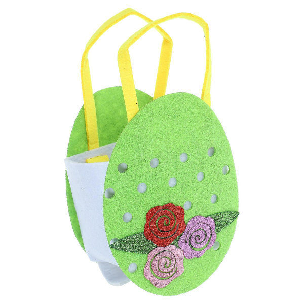 Pääsiäismunalaukku Kangaskassi Pääsiäislaukku Egg Gift Candy Toy (21.00X11.60X7.00CM, vihreä)