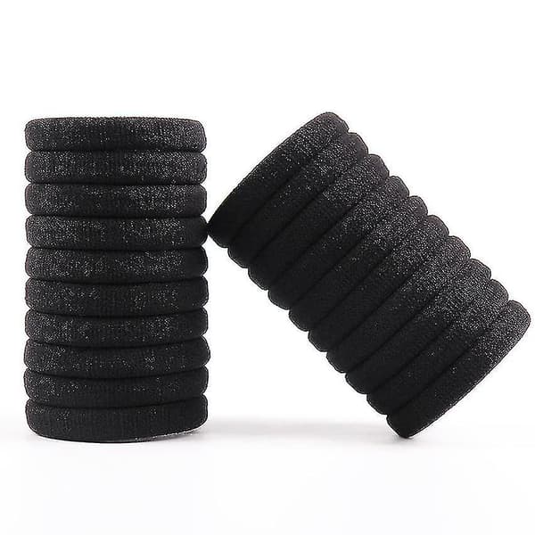 Svart elastiskt tyghårband Scrunchie hårslips ringrep