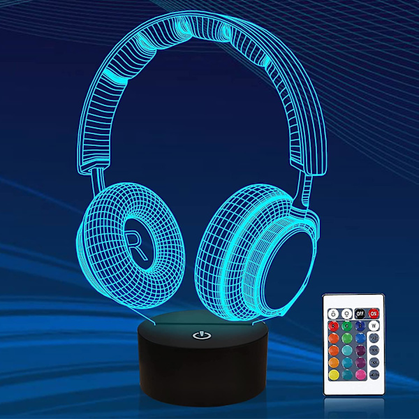 Headset Creative 3D nattlys, 16 fargeskiftende med fjernkontroll USB-strøm Acsergery-gave