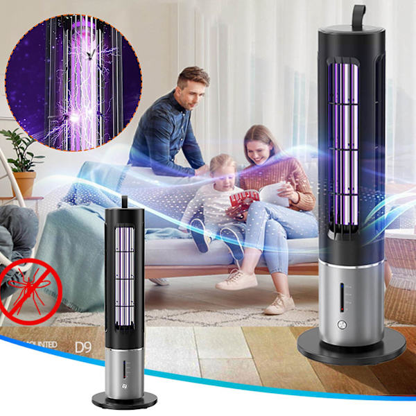 USB-laddningsbar LED-mygglampa Myggfälla Repellent USB Elektrisk För Toalett Kök Kontor Hem Mygglampa Ljus FAN0809（Svart）