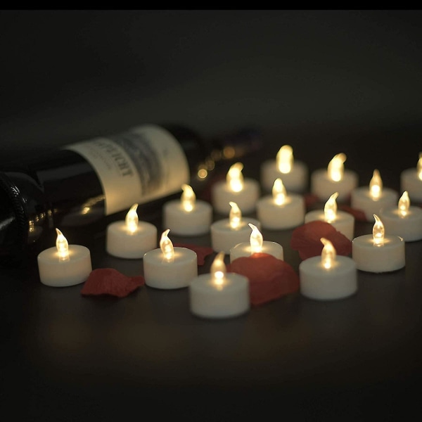 LED-värmeljus, 24-pack, flamlösa LED-ljus, batteridrivna värmeljus