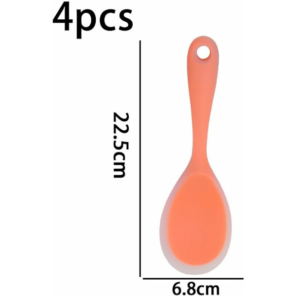 Silikonspatel för ris - Non-Stick, Stark stålkärna, Perfekt för ris/mos, Livsmedelskvalitet, BPA-fri & Diskmaskinssäker (Ljus orange,)