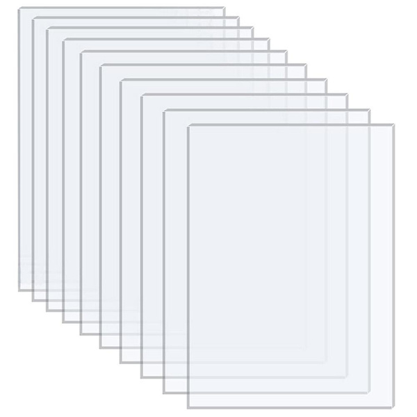 10 stk gjennomsiktig DIY akrylplate fotoramme akrylpanel håndverksprosjekt akrylplate (17,50X12,50X0,10CM, som vist på bildet)
