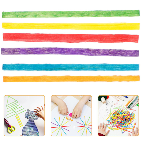 1000 färgglada träpinnar Popsicle Craft Sticks Barnens handgjorda material (Färg) (Mellanstorlek)