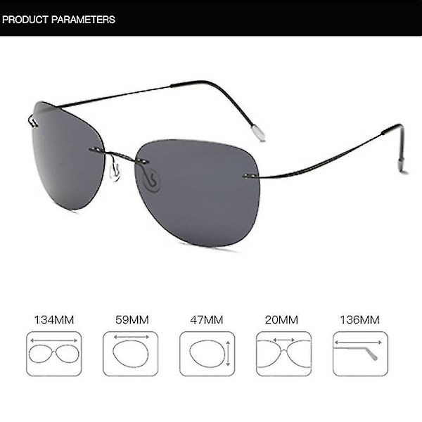 100% titaanista valmistetut polarisoidut aurinkolasit Gafas miesten aurinkolasit silmälasit-xmd（ZP2117-C4）