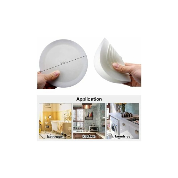 Badkarsproppar, Silikon Diskpropp, Diskpropp för Kök, 15,3 CM Diameter (Vit)
