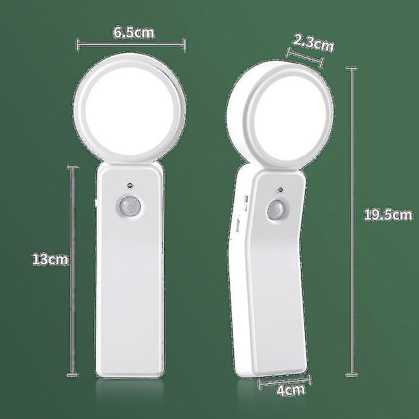 Nattlampa med LED och rörelsesensor, USB-nattlampa (6 LED) (varmt ljus)