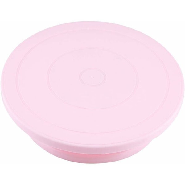 11 tums kakställ tårtdekorationsverktyg halkfri rullbricka roterande displayställ (rosa)
