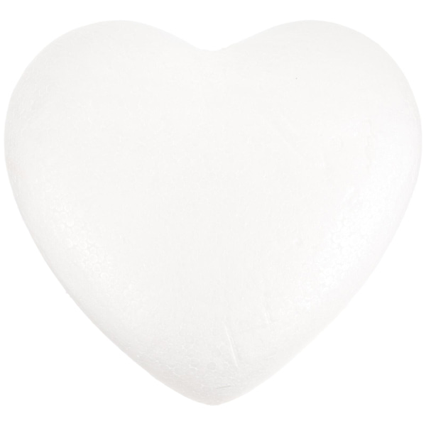 23 cm hvitt hjerteformet polystyren DIY håndverksform (hvit)