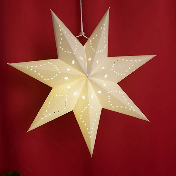 45cm Pappersstjärnlampa Pappersjulstjärnor Med Belysning 3d Lysande Stjärnfönster