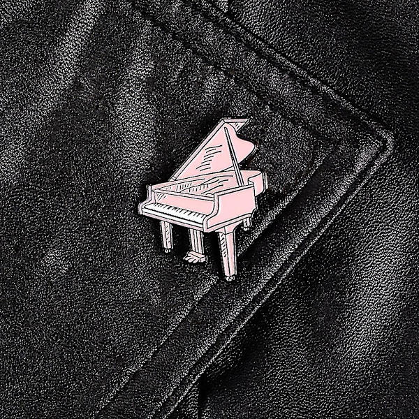 Sinknap Cartoon Unisex Pianoformad emalj brosch pin musikälskare väska hatt badge present
