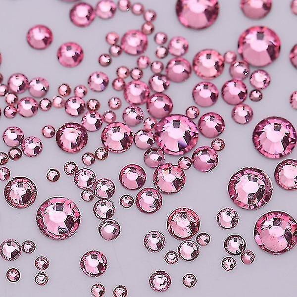 Pink 3d Nail Art Rhinestone Mix Størrelser Ab Farver Flad Bund Kameleon Negl Nitte