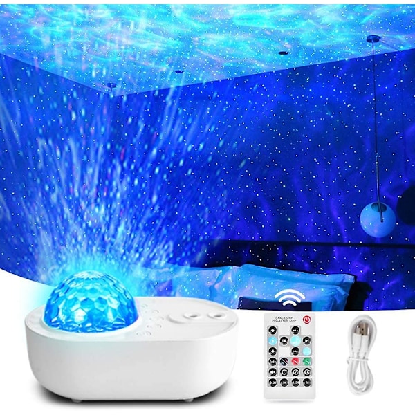 Stjerneprojektor med timer-slukfunktion, Bluetooth og fjernbetjening
