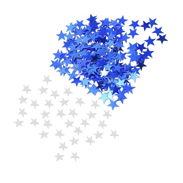 2000 kpl 10mm Pentagram Shape Pentagram Shape Confetti Pieni Mini Kauniin Väri Koristejuhla Syntymäpäivä (sininen ja hopea) (koko 1, sininen)