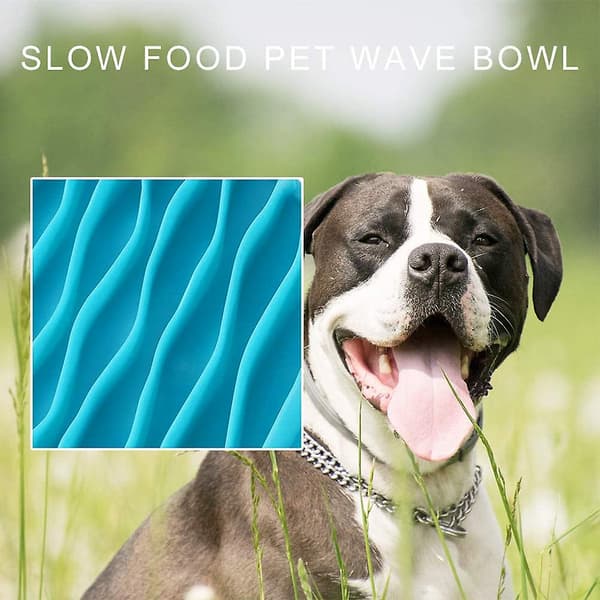 Pet Fun Mat Langsom Bærbar Hundefoder Skål, Interaktiv Hundeskål, Blå