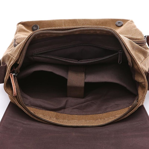 Multifunktionell canvas praktisk affärsdatorväska（M，Marinblå）