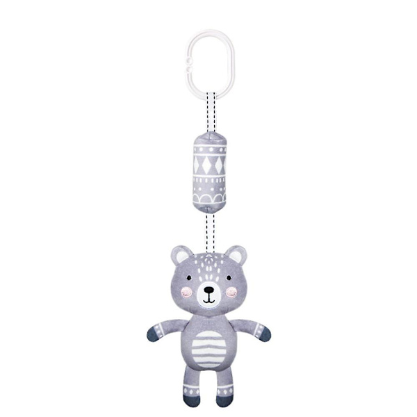 Hängande skallerleksak, 3 månader & 12 månader Baby Newborn Toys, Baby Newborn Fyllda djur Skaller, Rocker Mjuka plyschhänder, Julgåva (Teddy Bear)