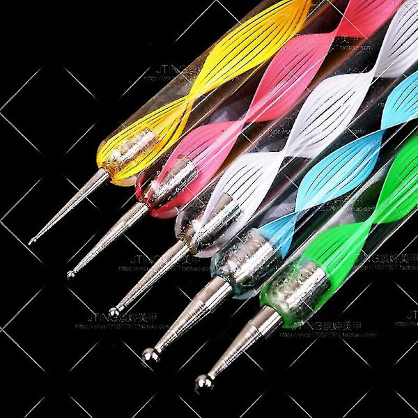 Slumpmässig 1 st Nail Art Dotting Painting Pen Manikyr Kit