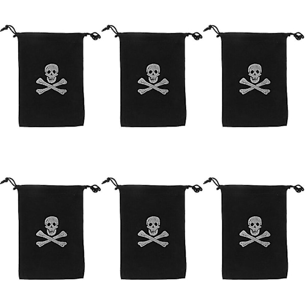 6-pak Halloween gaveposer slikposer Halloween fest gaveindpakningsposer (12.00X9.50X0.20CM, sort 1)
